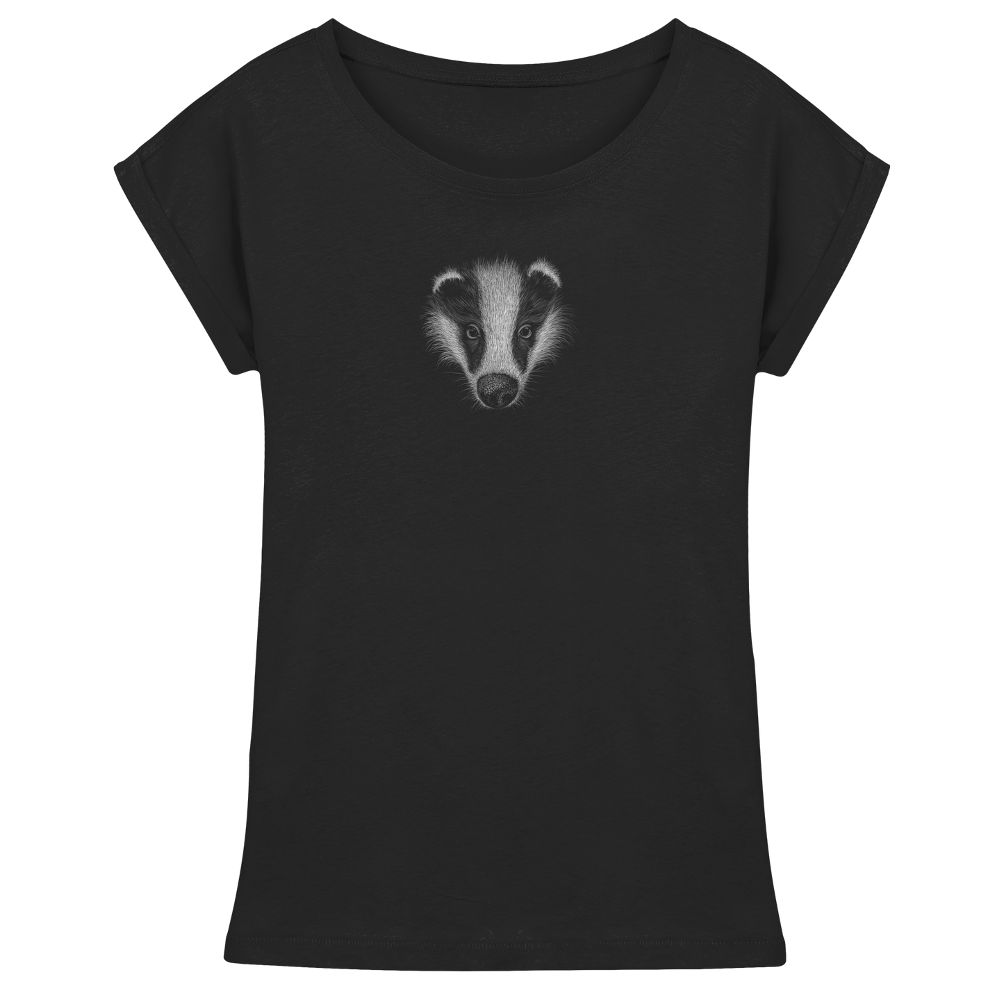 Kritzel-Kunst Dachs Illustration - Womens Extended Shoulder T-Shirt