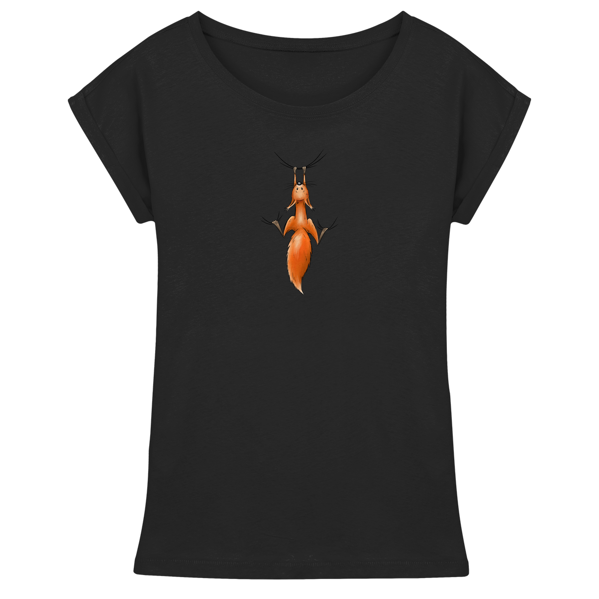 Rotes Eichhörnchen hängt ab - Womens Extended Shoulder T-Shirt