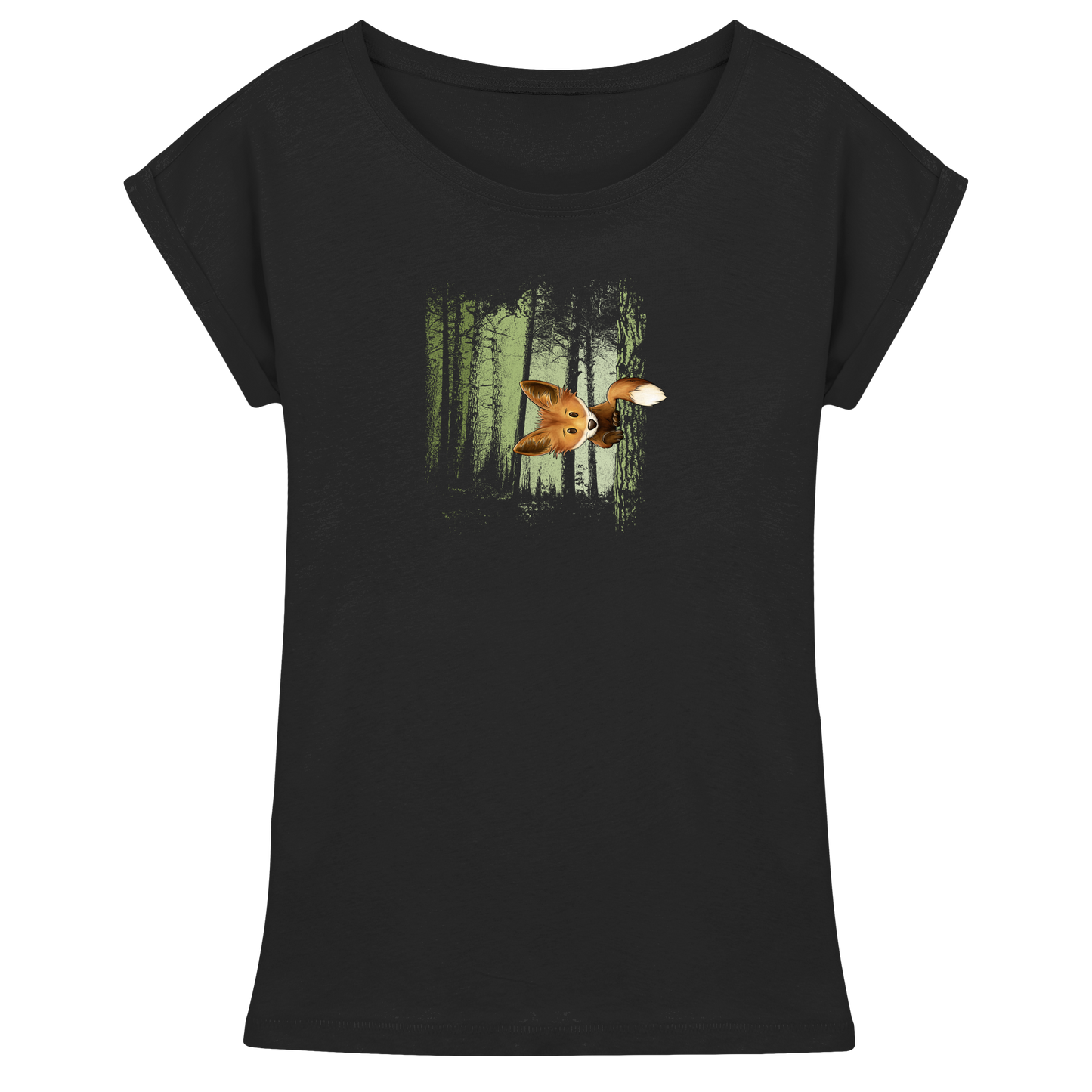 Fuchs im Zwielicht-Wald - Womens Extended Shoulder T-Shirt
