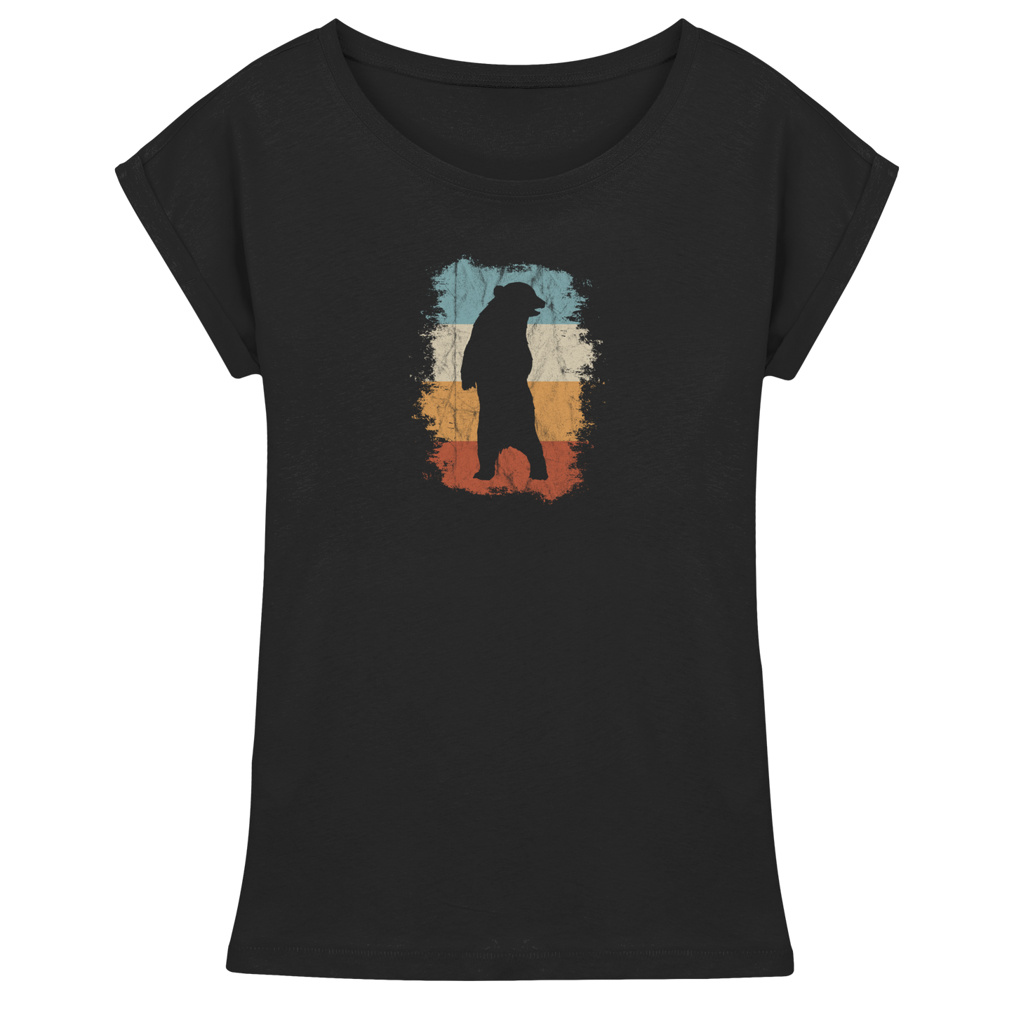 Retro Bären-Silhouette - Womens Extended Shoulder T-Shirt