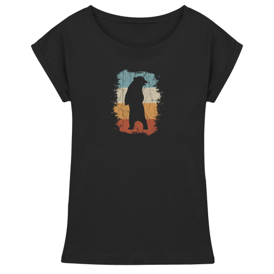 Retro Bären-Silhouette - Womens Extended Shoulder T-Shirt