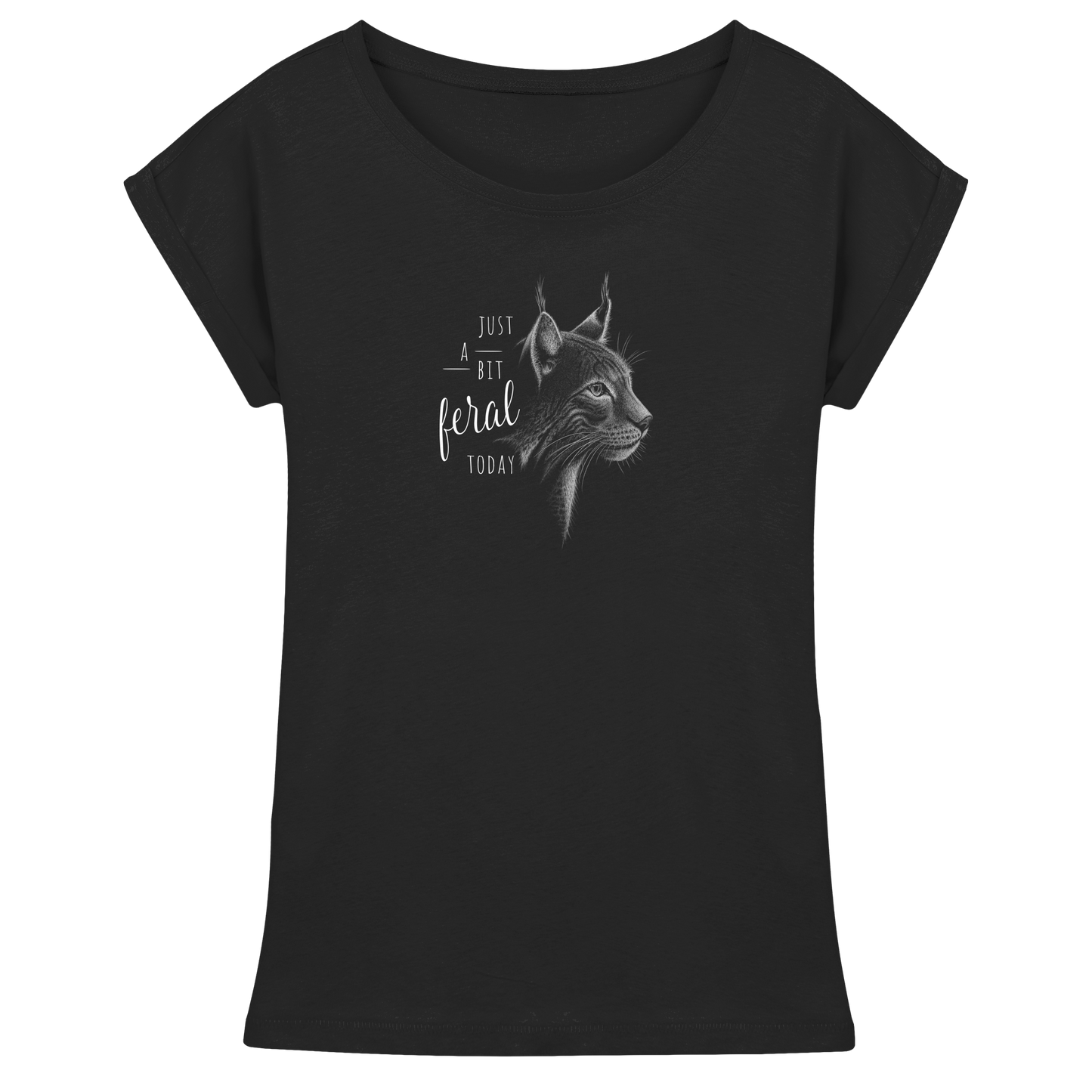 Just A Bit Feral Today! Wildkatze - Womens Extended Shoulder T-Shirt