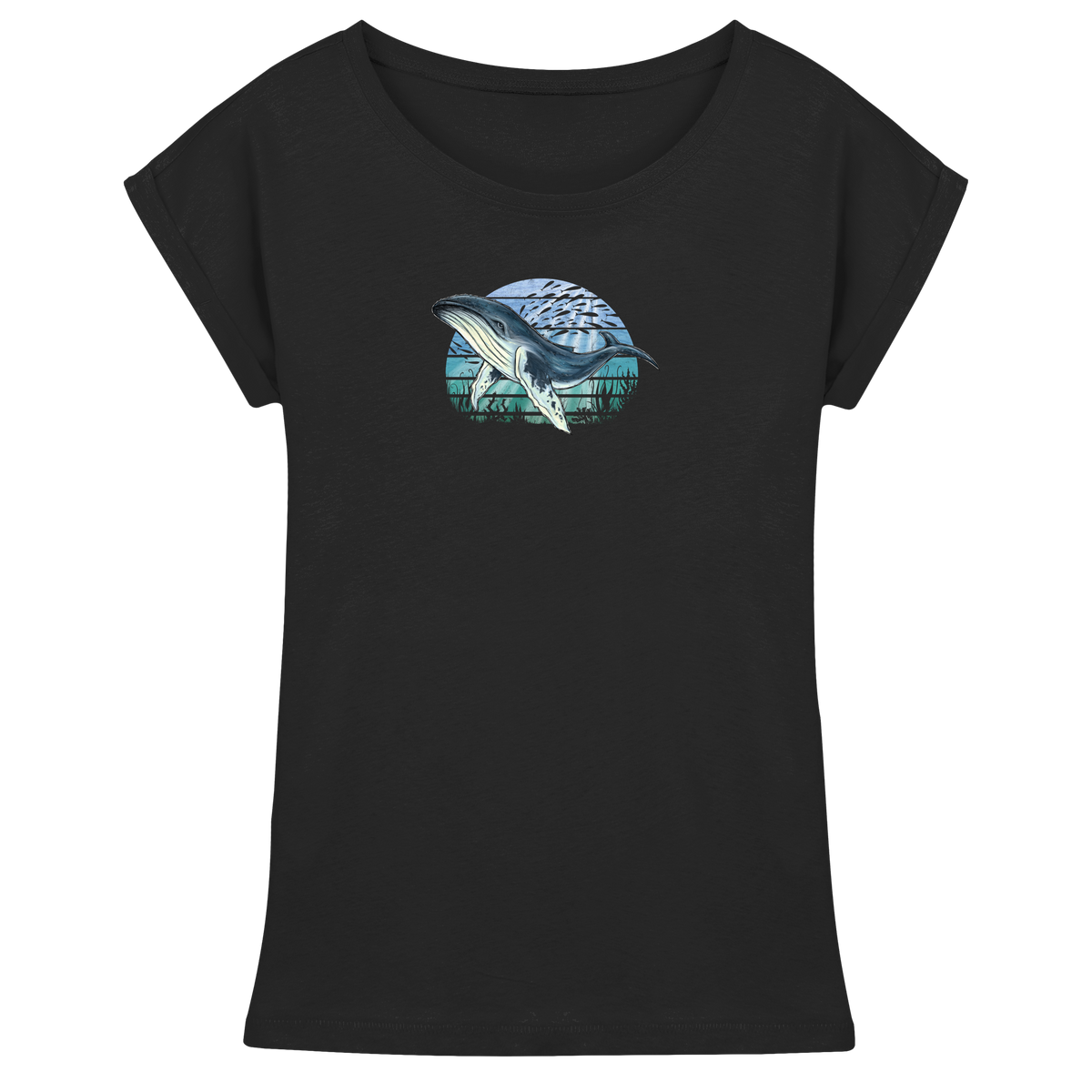 Retro Unterwasser Buckelwal - Womens Extended Shoulder T-Shirt