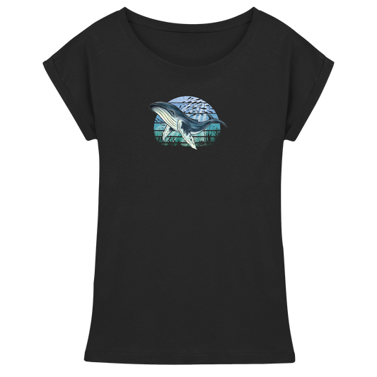 Retro Unterwasser Buckelwal - Womens Extended Shoulder T-Shirt