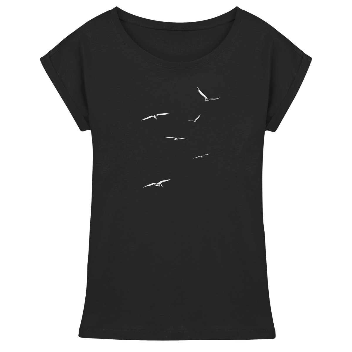 Vogelschwarm – Traum vom Fliegen - Womens Extended Shoulder T-Shirt