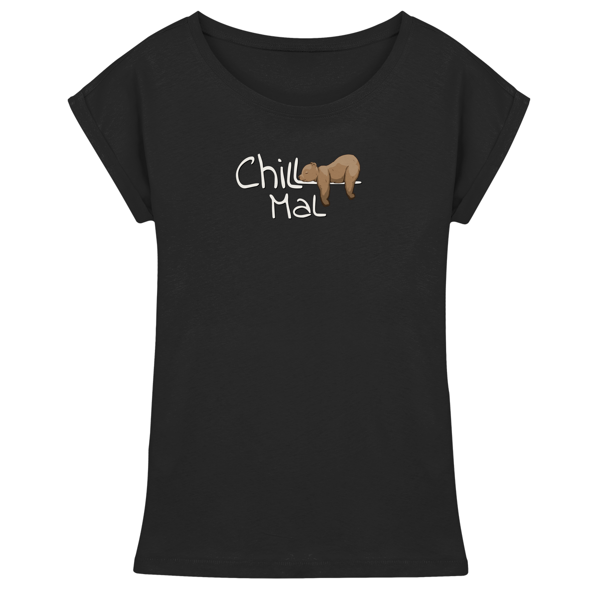 Chill Mal schläfriger Braunbär - Womens Extended Shoulder T-Shirt