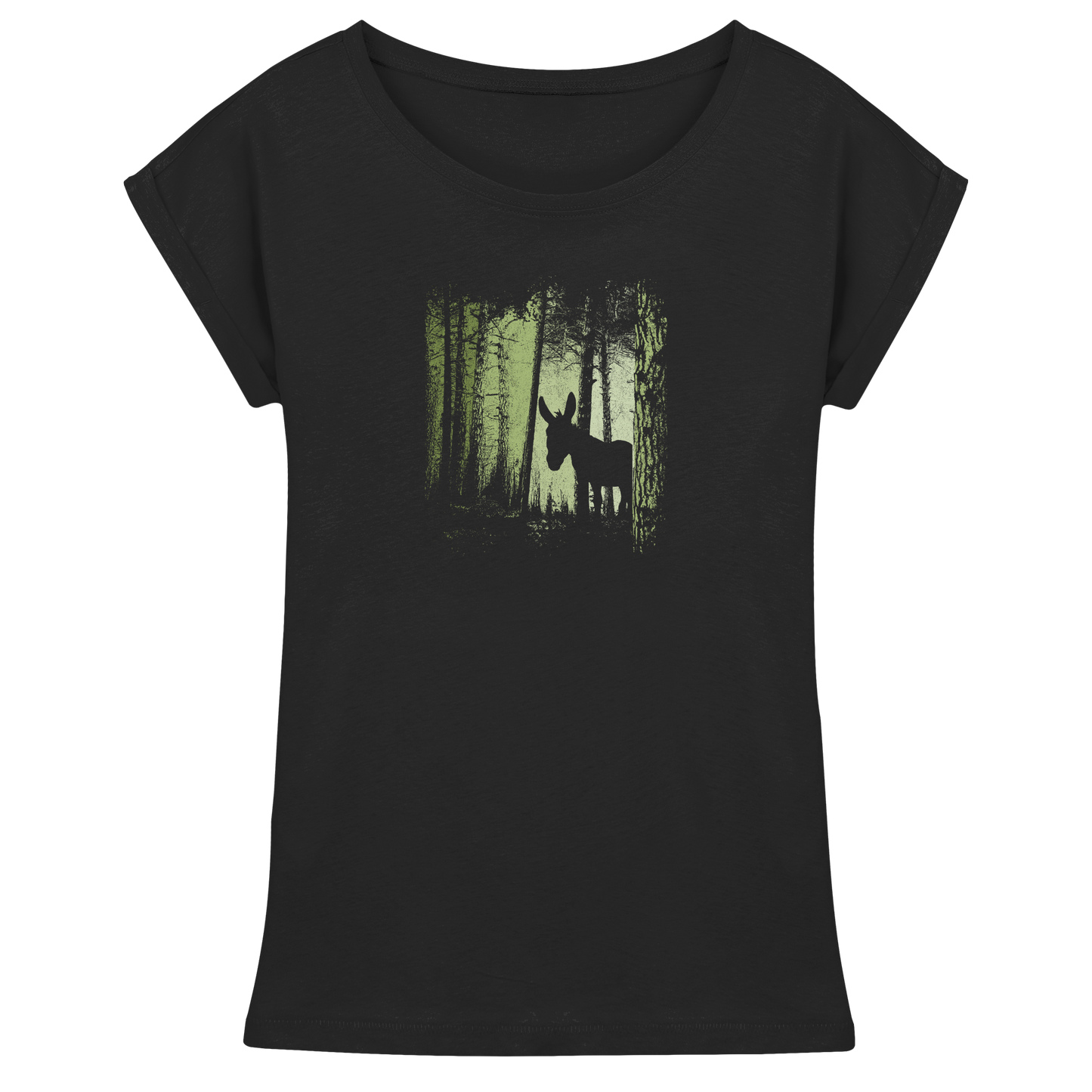 Esel im Zwielicht-Wald - Womens Extended Shoulder T-Shirt
