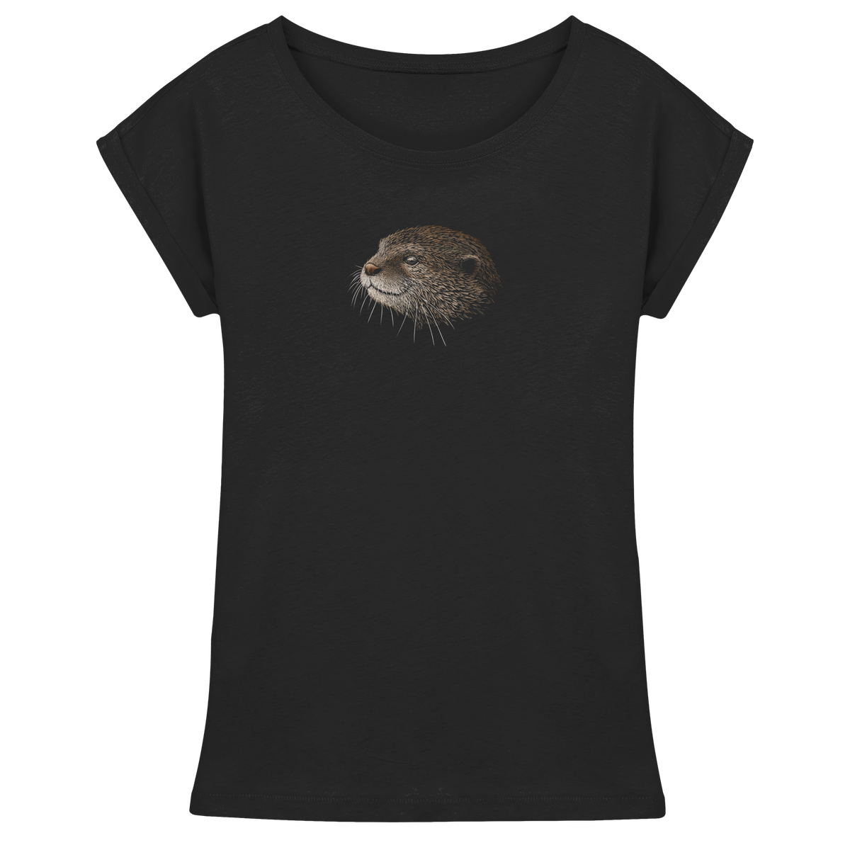 Otter Bleistift Zeichnung KritzelKunst - Womens Extended Shoulder T-Shirt
