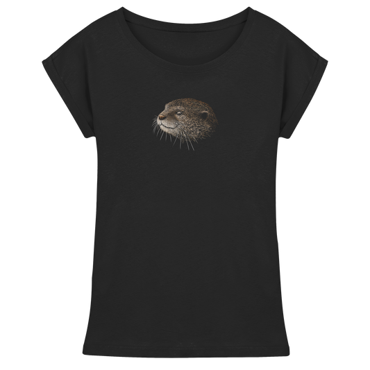 Otter Bleistift Zeichnung KritzelKunst - Womens Extended Shoulder T-Shirt
