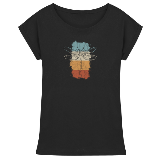 Retro Kunst Libelle | Vintage Dragonfly - Womens Extended Shoulder T-Shirt
