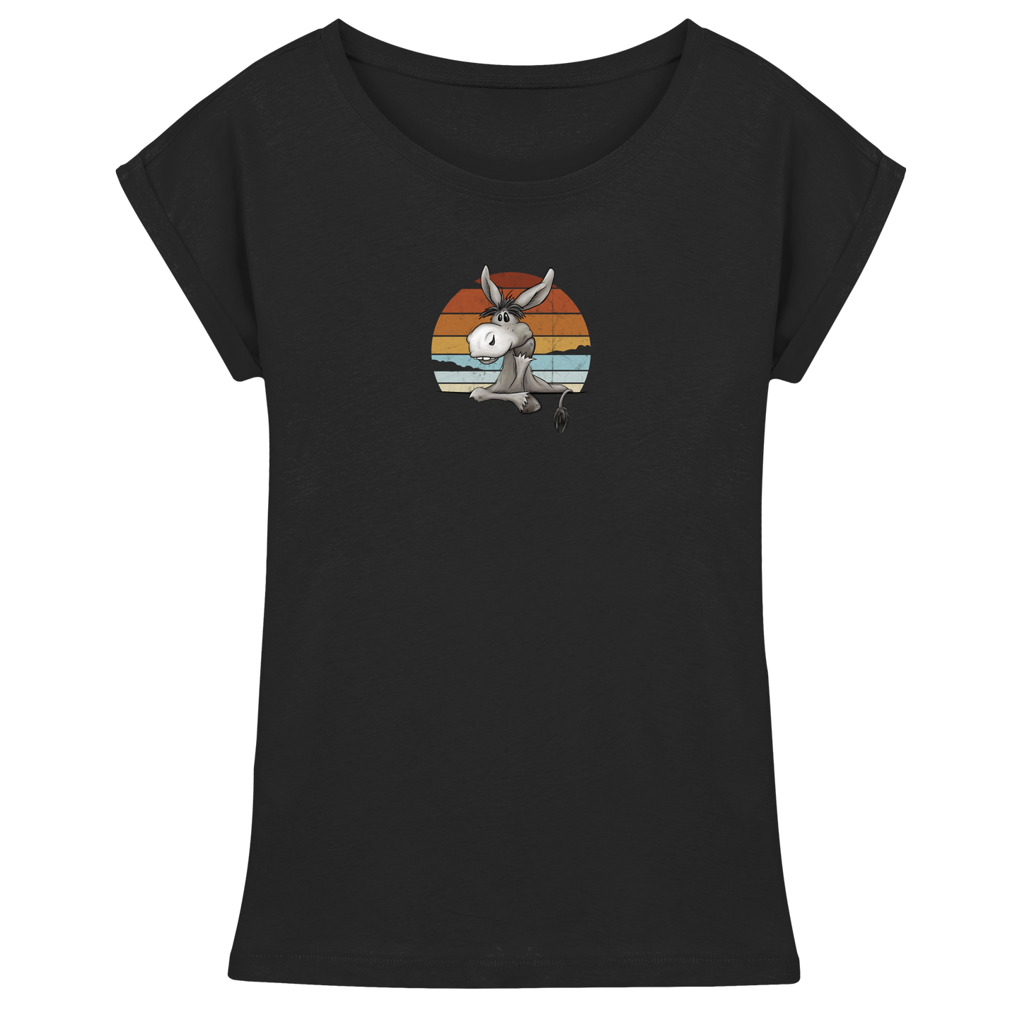 Lässiges Maultier Retro Esel - Womens Extended Shoulder T-Shirt