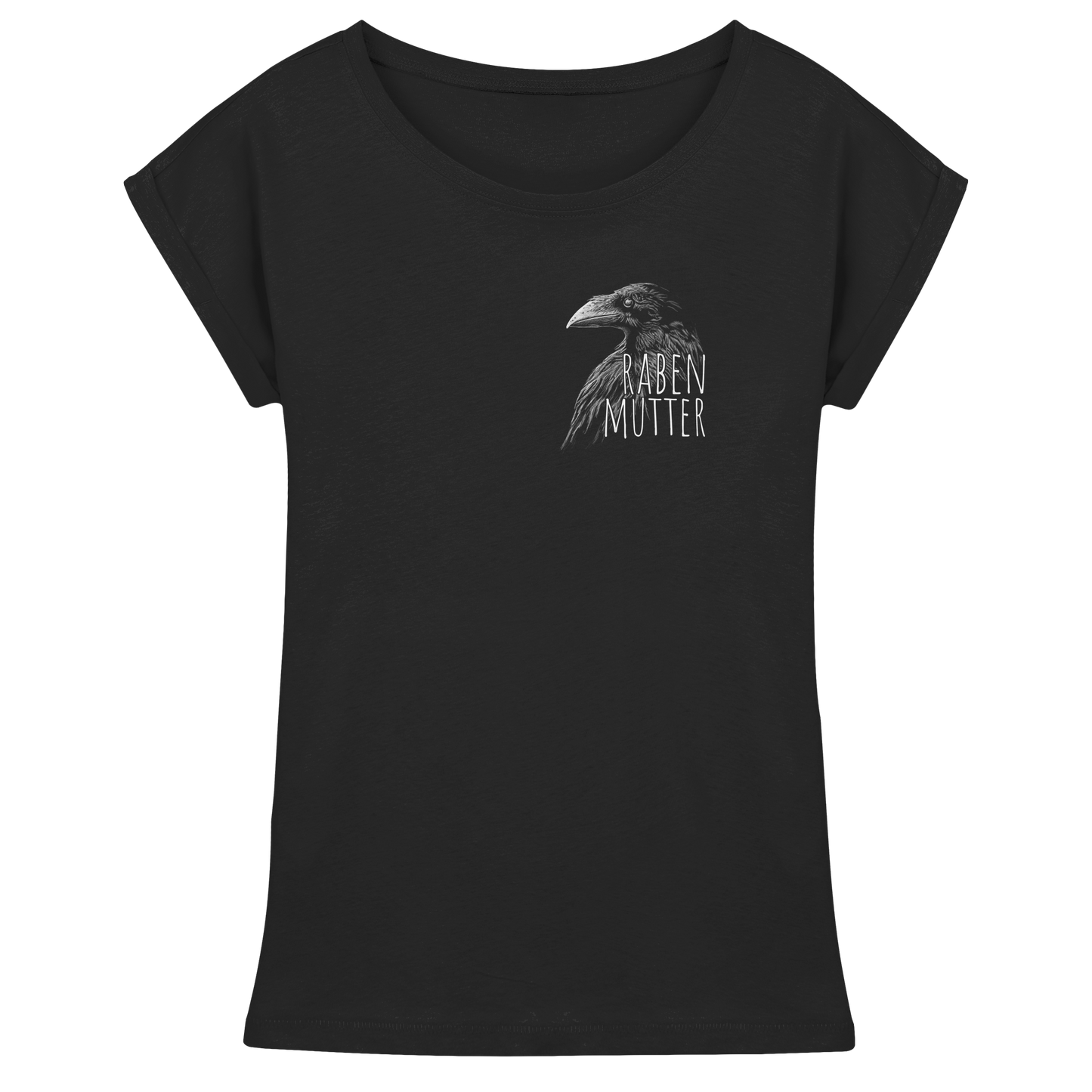 Rabenmutter schwarze Krähe Rabe - Womens Extended Shoulder T-Shirt