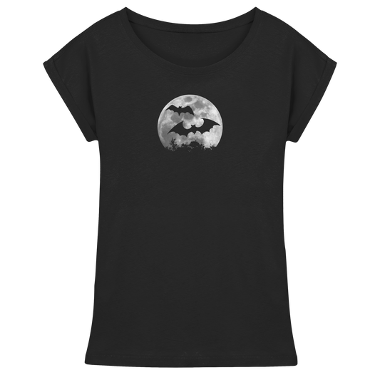 Fledermaus Silhouetten bei Vollmond - Womens Extended Shoulder T-Shirt