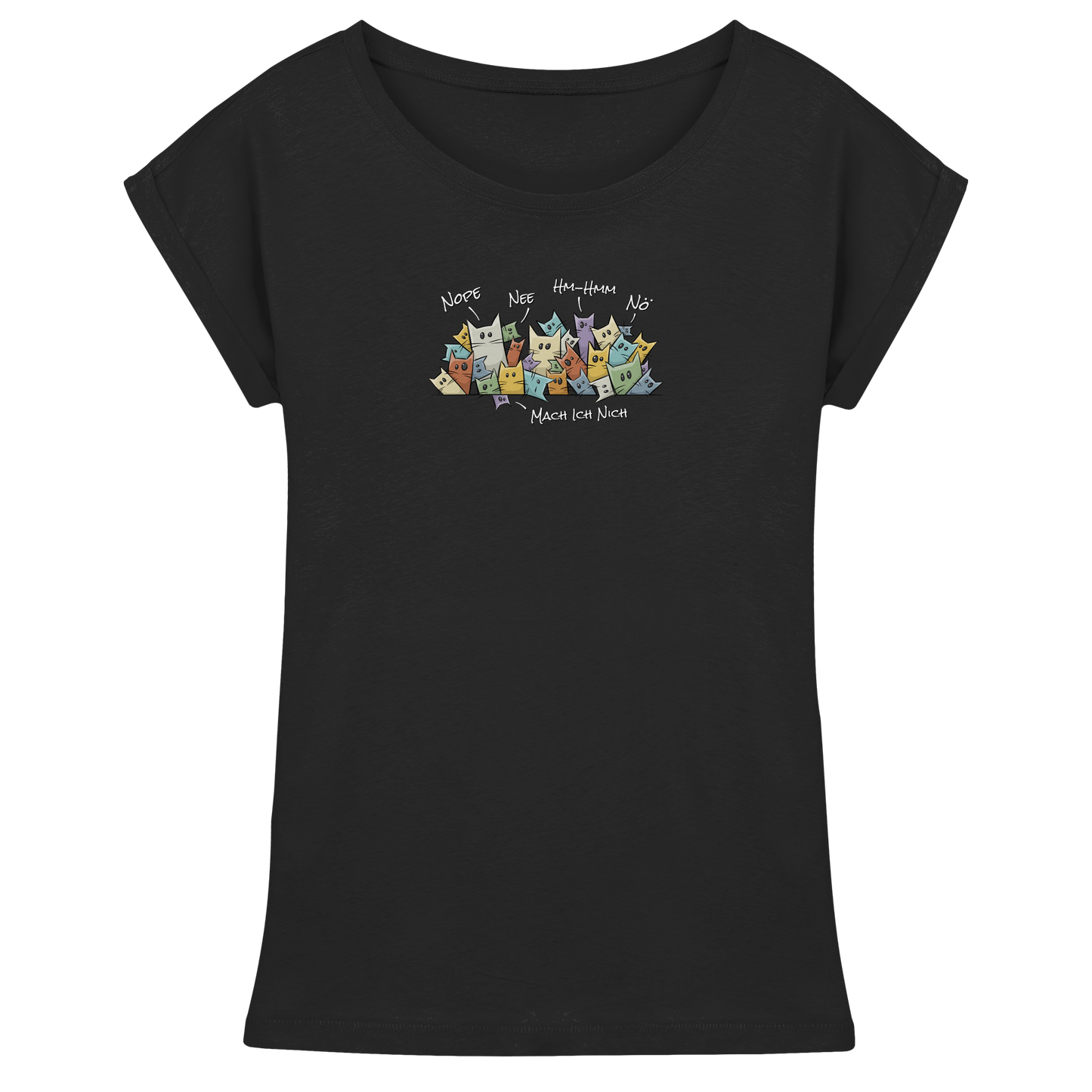 Nope, Nee, Nö Katzen - Womens Extended Shoulder T-Shirt