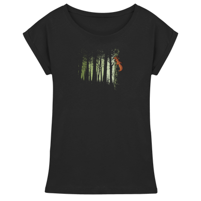 Eichhörnchen im Zwielicht-Wald - Womens Extended Shoulder T-Shirt