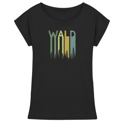 Wald Retro Forst Schriftzug - Womens Extended Shoulder T-Shirt