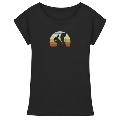 Retro Eichhörnchen Silhouette - Womens Extended Shoulder T-Shirt
