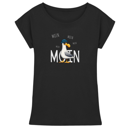 Moin Moin Lässige Hipster Möwe  - Womens Extended Shoulder T-Shirt