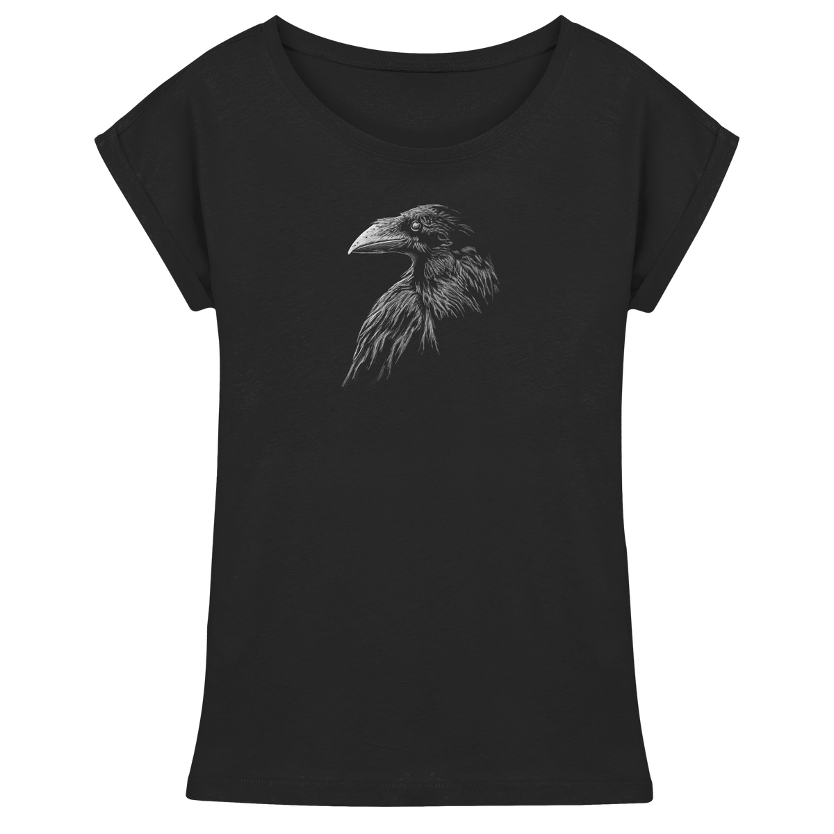 Kritzelkunst Rabe Krähe - Womens Extended Shoulder T-Shirt