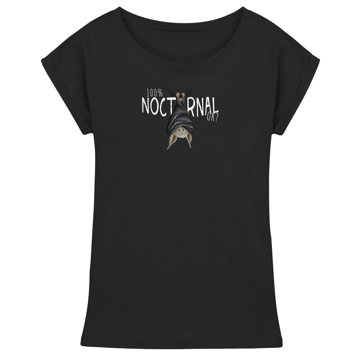 100% nachtaktive Fledermaus - Womens Extended Shoulder T-Shirt