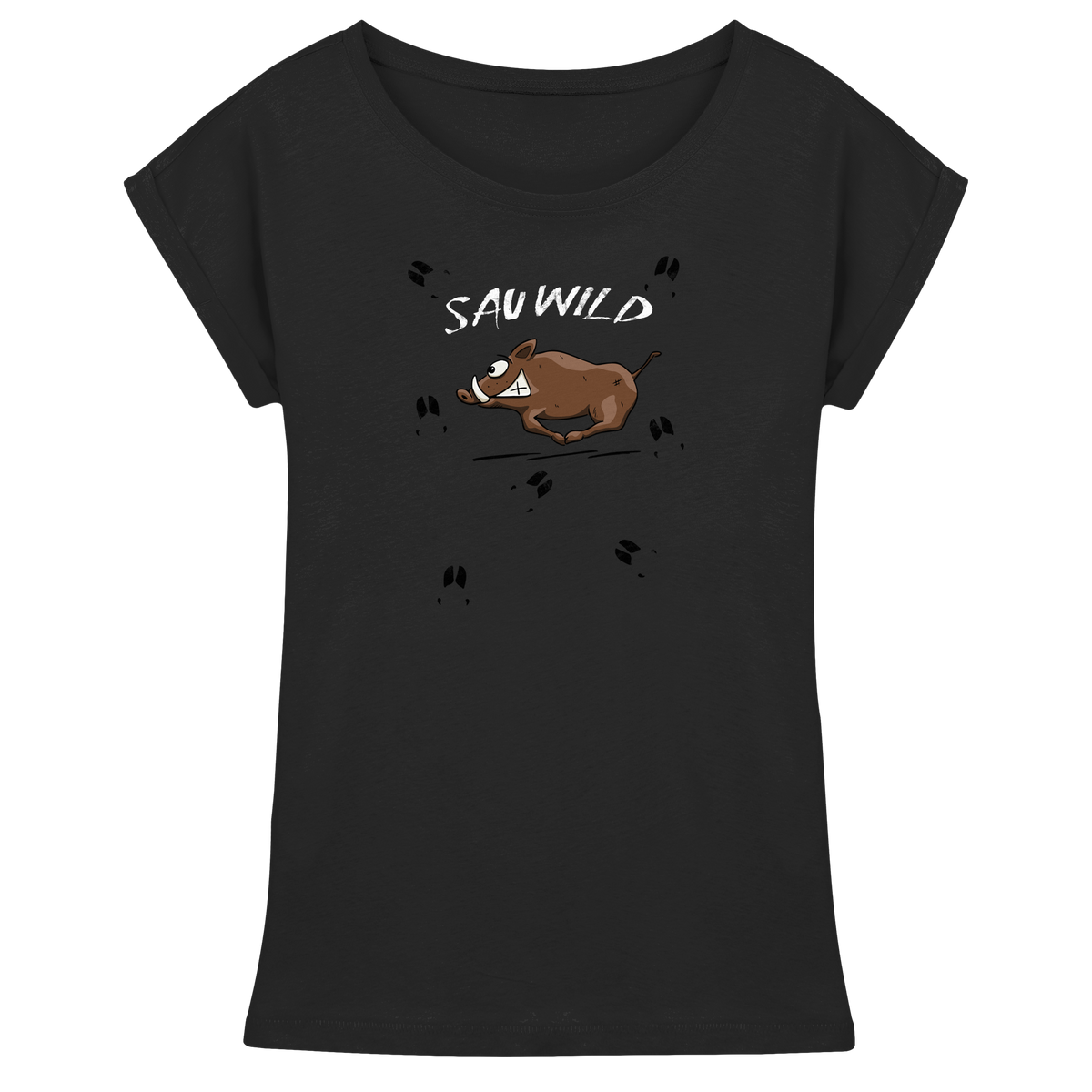 Sauwild wilde Sau | Wildschwein Keiler - Womens Extended Shoulder T-Shirt