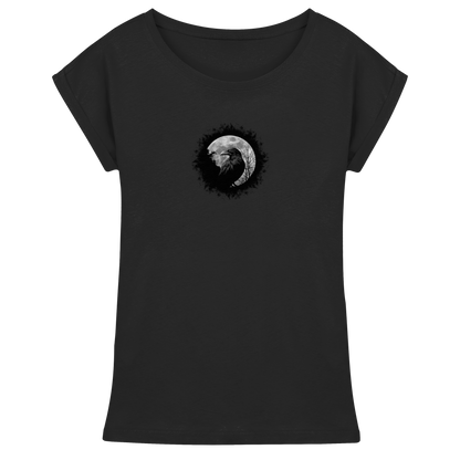 Schwarzer Rabe bei Vollmond  - Womens Extended Shoulder T-Shirt