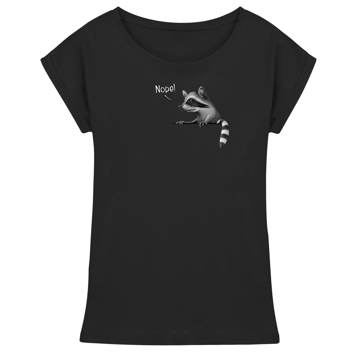 Nope! Frecher verwegener Waschbär - Womens Extended Shoulder T-Shirt