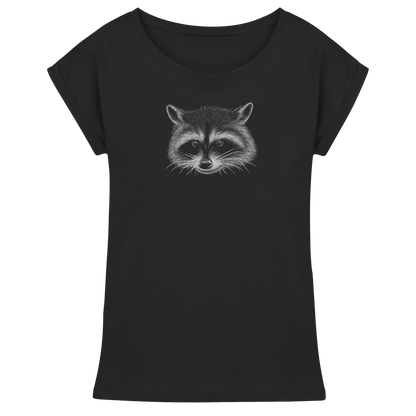 Waschbär Illustration Kritzelkunst - Womens Extended Shoulder T-Shirt