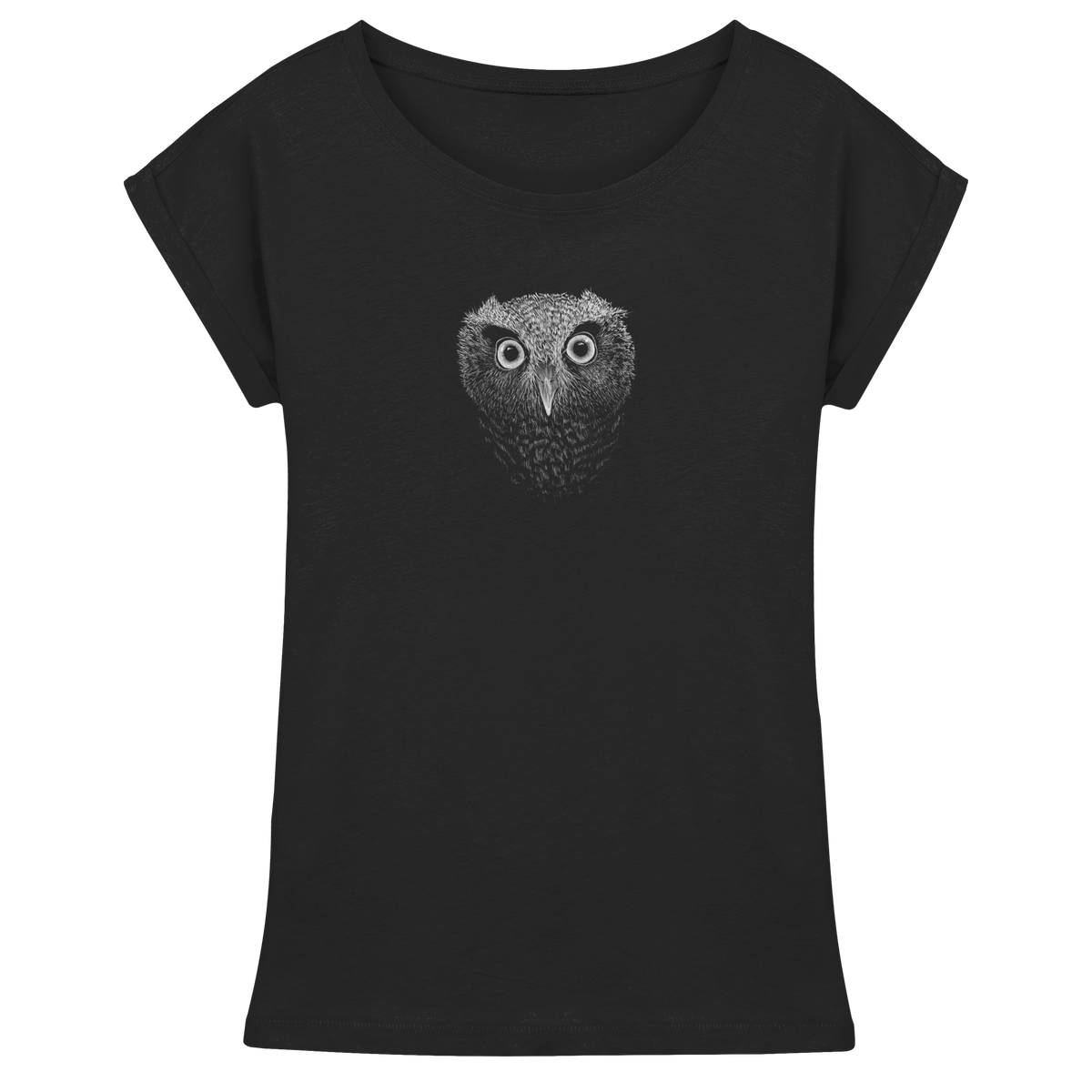Eule Kritzelkunst Illustration - Womens Extended Shoulder T-Shirt