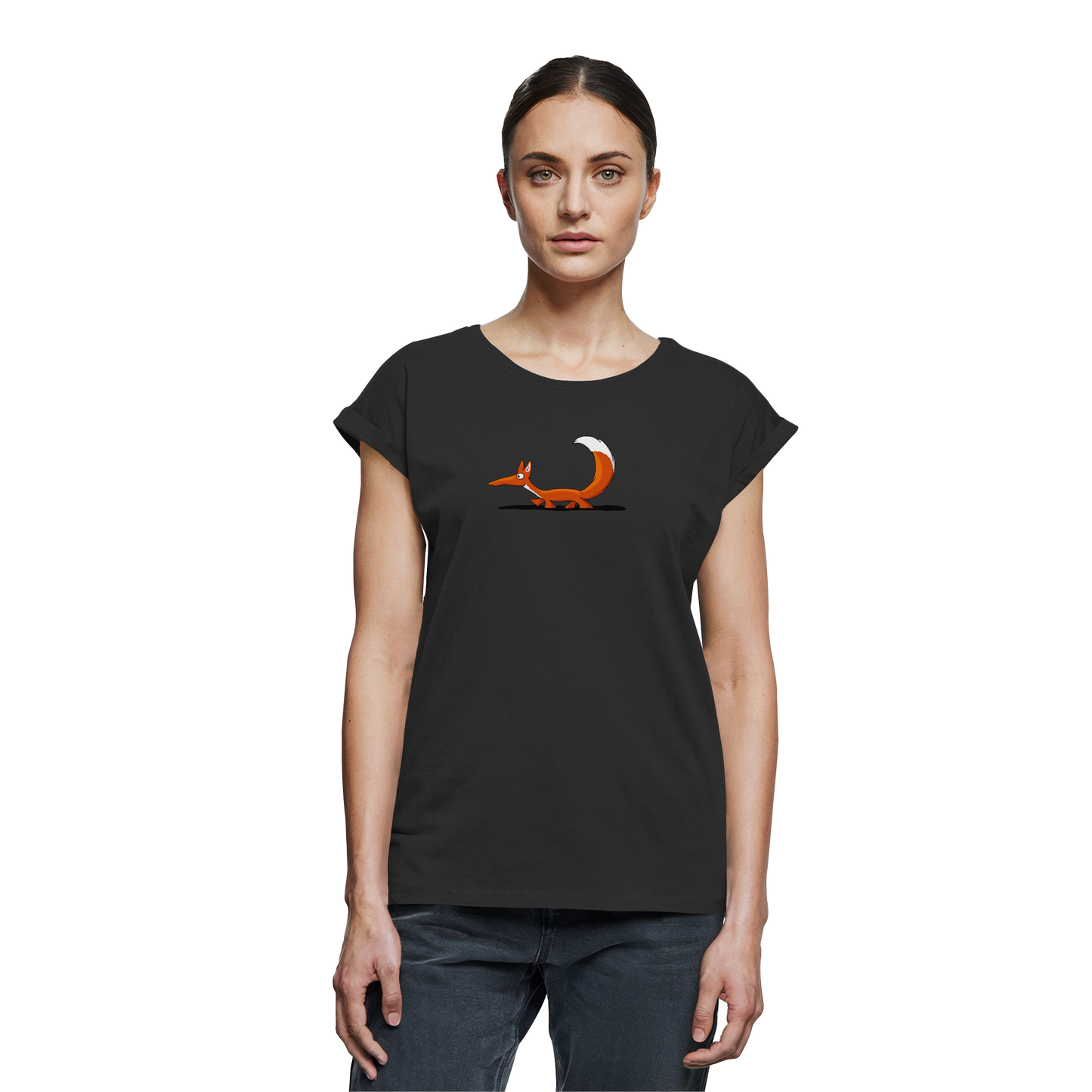 Lässiger cooler Fuchs | Mr. Fox, der Schleicher - Womens Extended Shoulder T-Shirt