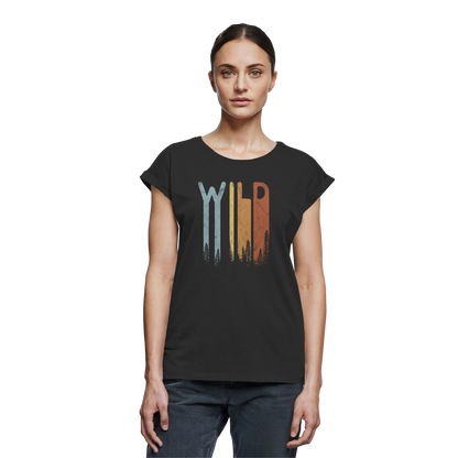 Wild Retro Schriftzug - Womens Extended Shoulder T-Shirt
