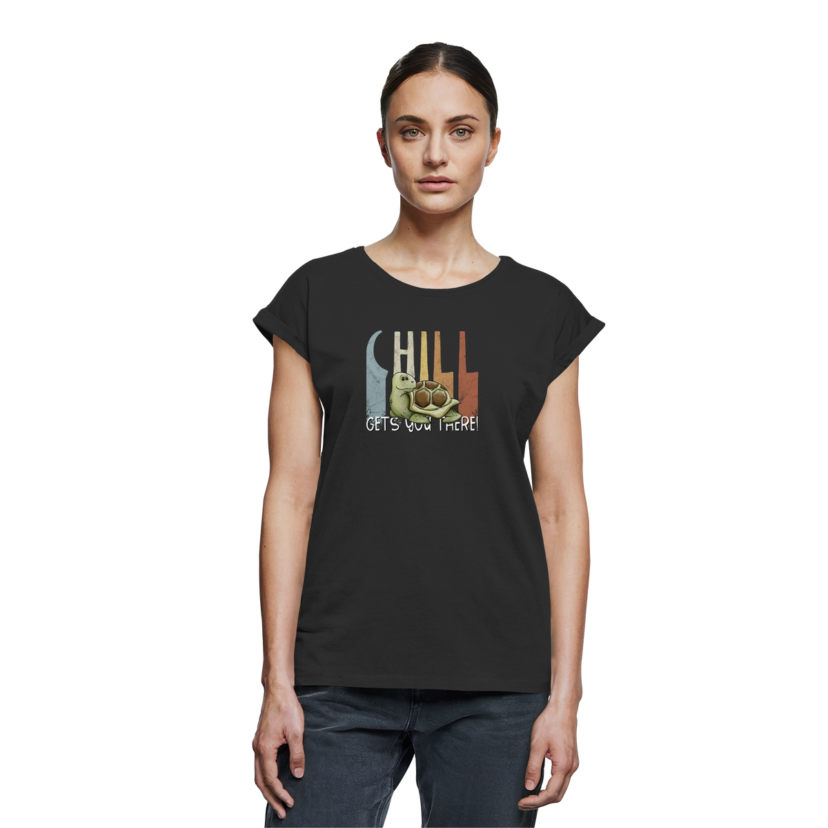 Gechillt gemütliche Schildkröte - Womens Extended Shoulder T-Shirt