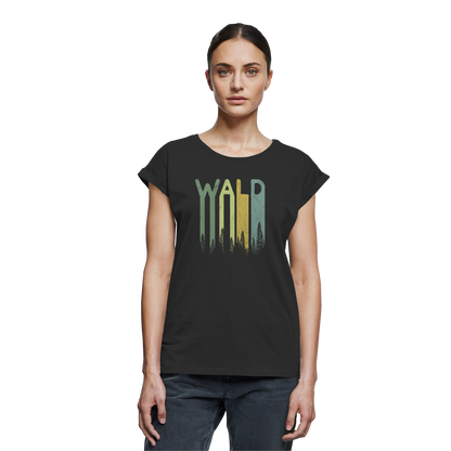 Wald Retro Forst Schriftzug - Womens Extended Shoulder T-Shirt