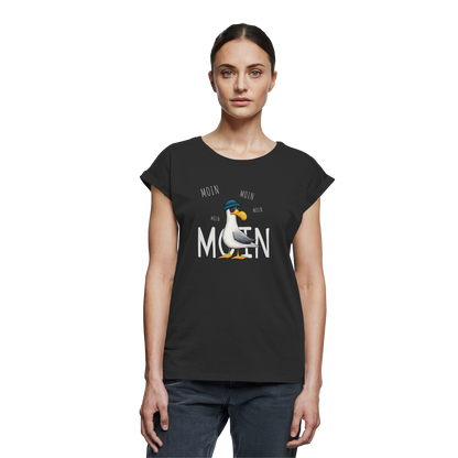 Moin Moin Lässige Hipster Möwe  - Womens Extended Shoulder T-Shirt