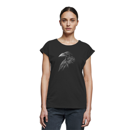 Kritzelkunst Rabe Krähe - Womens Extended Shoulder T-Shirt