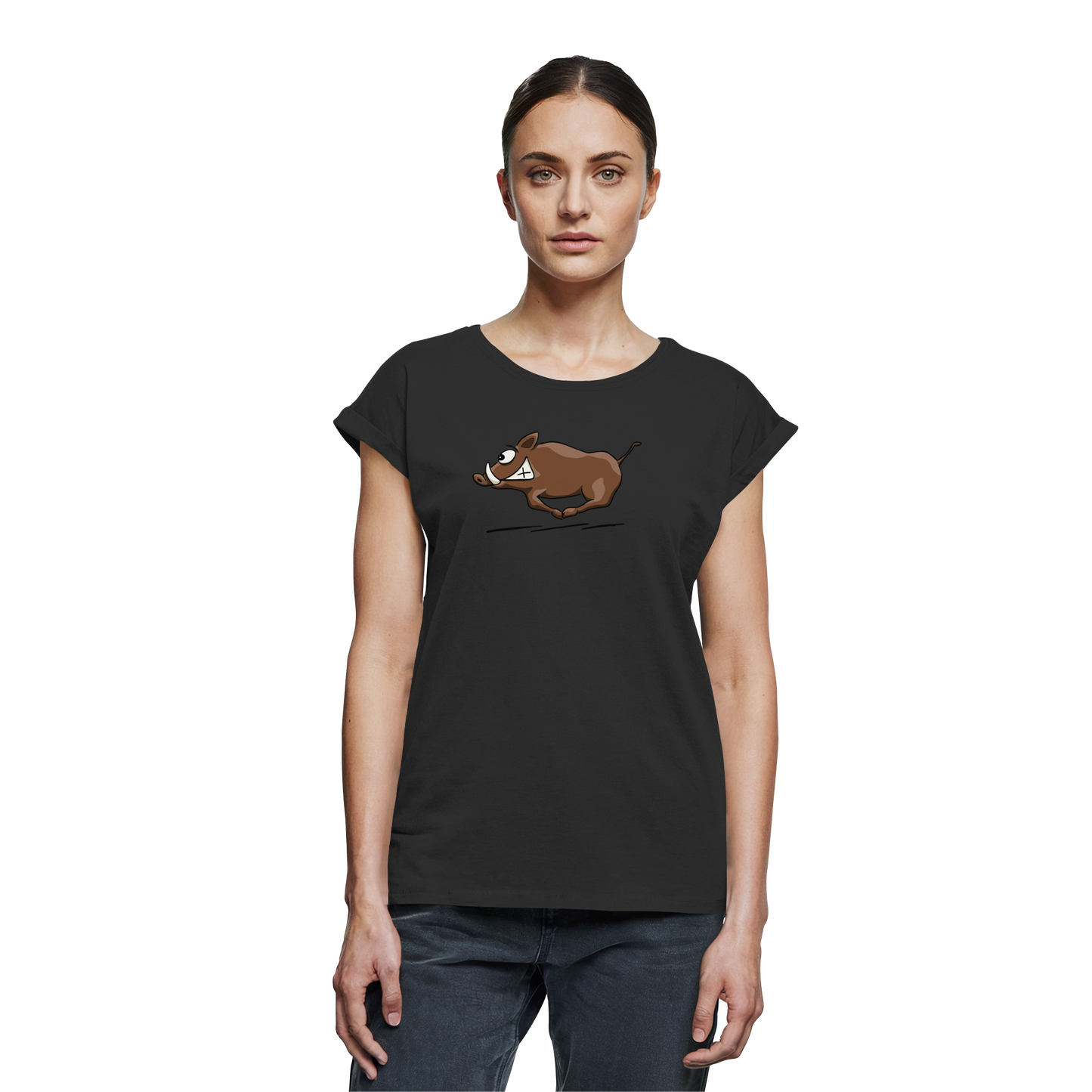 sauwildes Wildschwein | Wildsau  - Womens Extended Shoulder T-Shirt