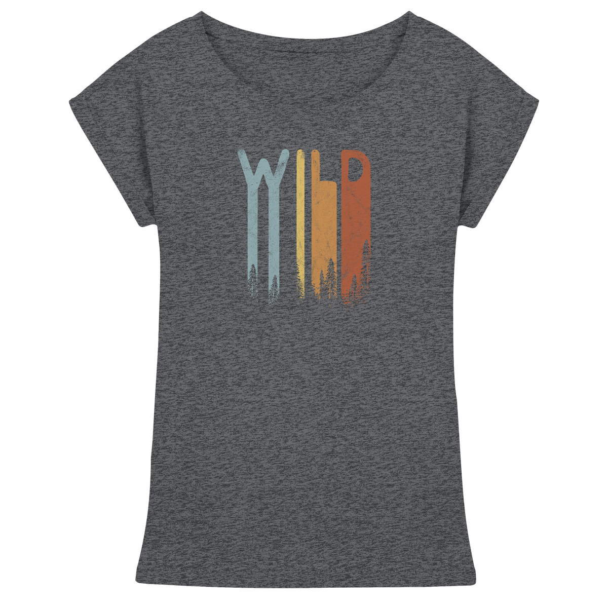 Wild Retro Schriftzug - Womens Extended Shoulder T-Shirt