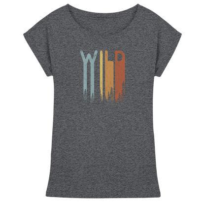 Wild Retro Schriftzug - Womens Extended Shoulder T-Shirt