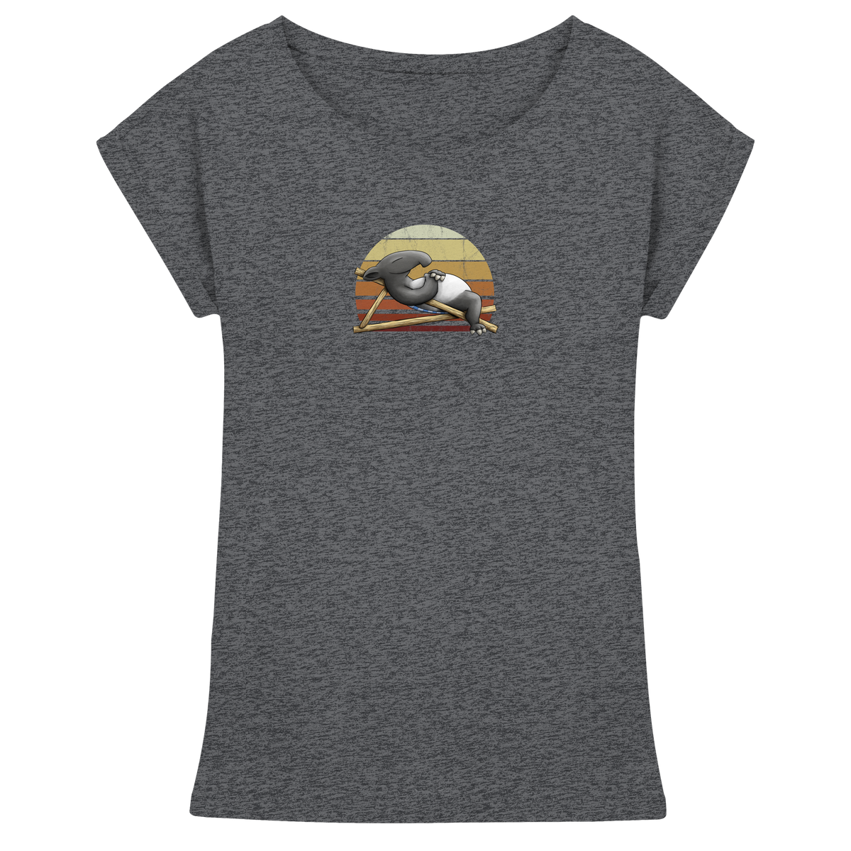 Lässiger Retro Sundown Tapir - Womens Extended Shoulder T-Shirt