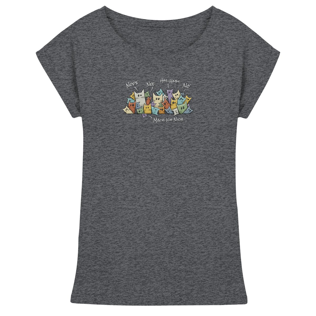 Nope, Nee, Nö Katzen - Womens Extended Shoulder T-Shirt