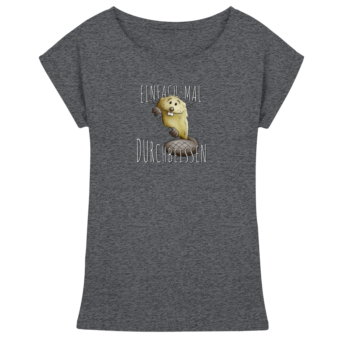 Einfach mal Durchbeissen Biber - Womens Extended Shoulder T-Shirt