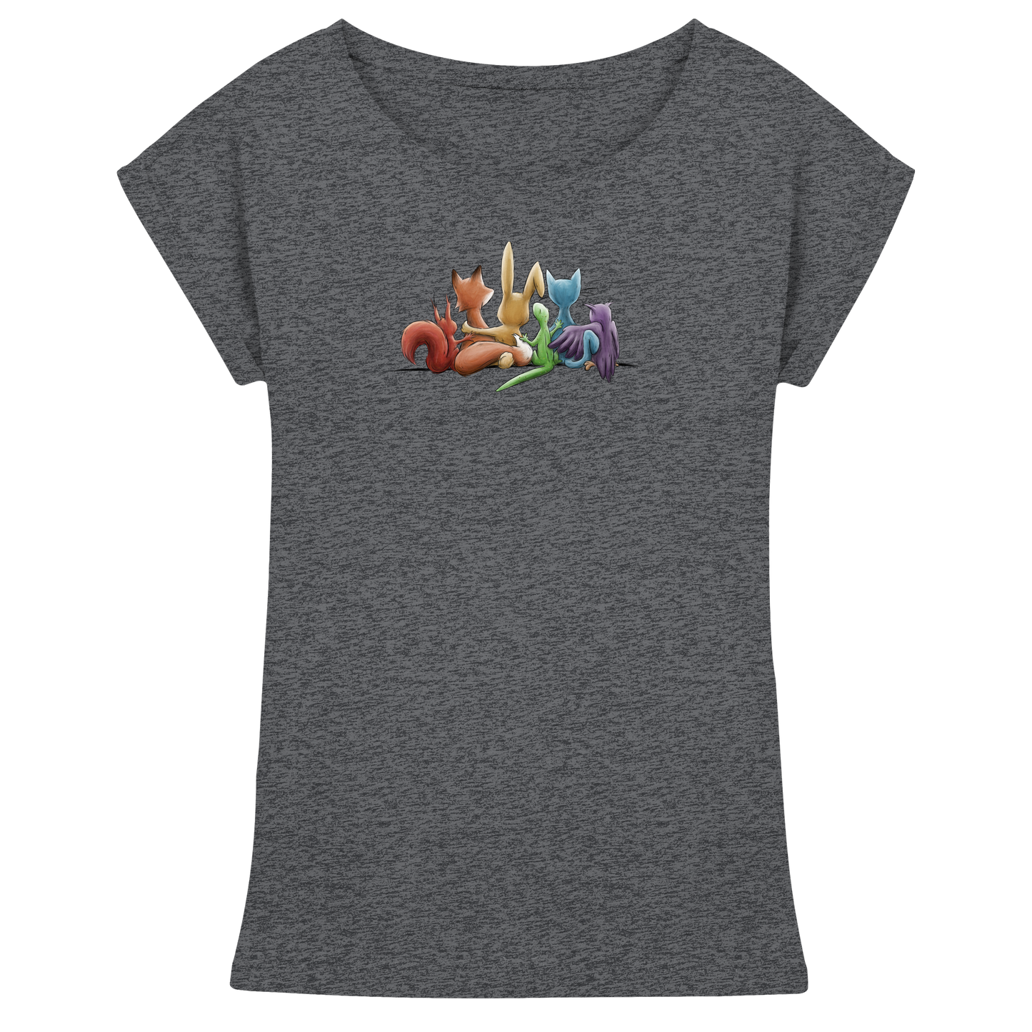 Regenbogen Tiere für Freundschaft, Toleranz und Vielfalt - Womens Extended Shoulder T-Shirt