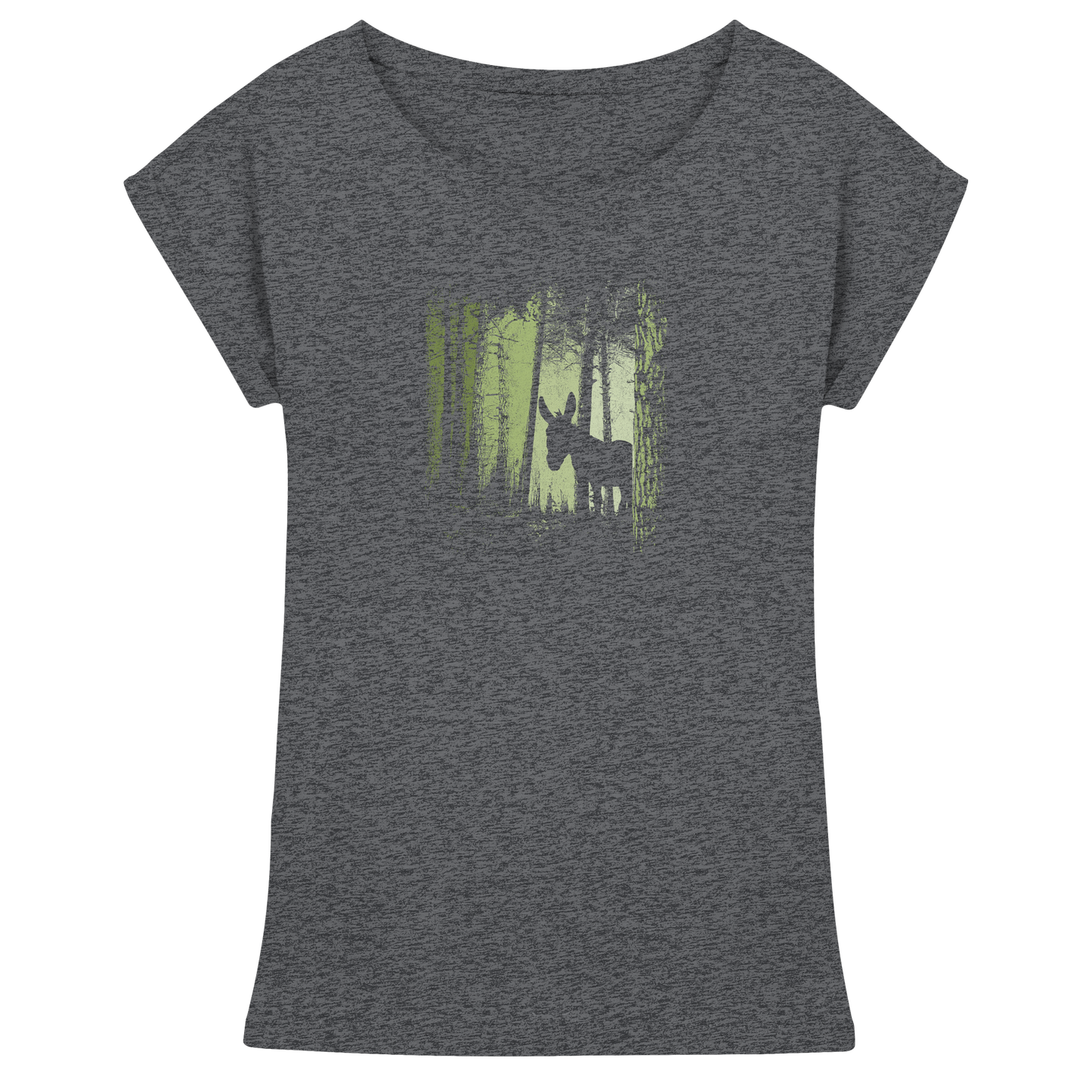 Esel im Zwielicht-Wald - Womens Extended Shoulder T-Shirt