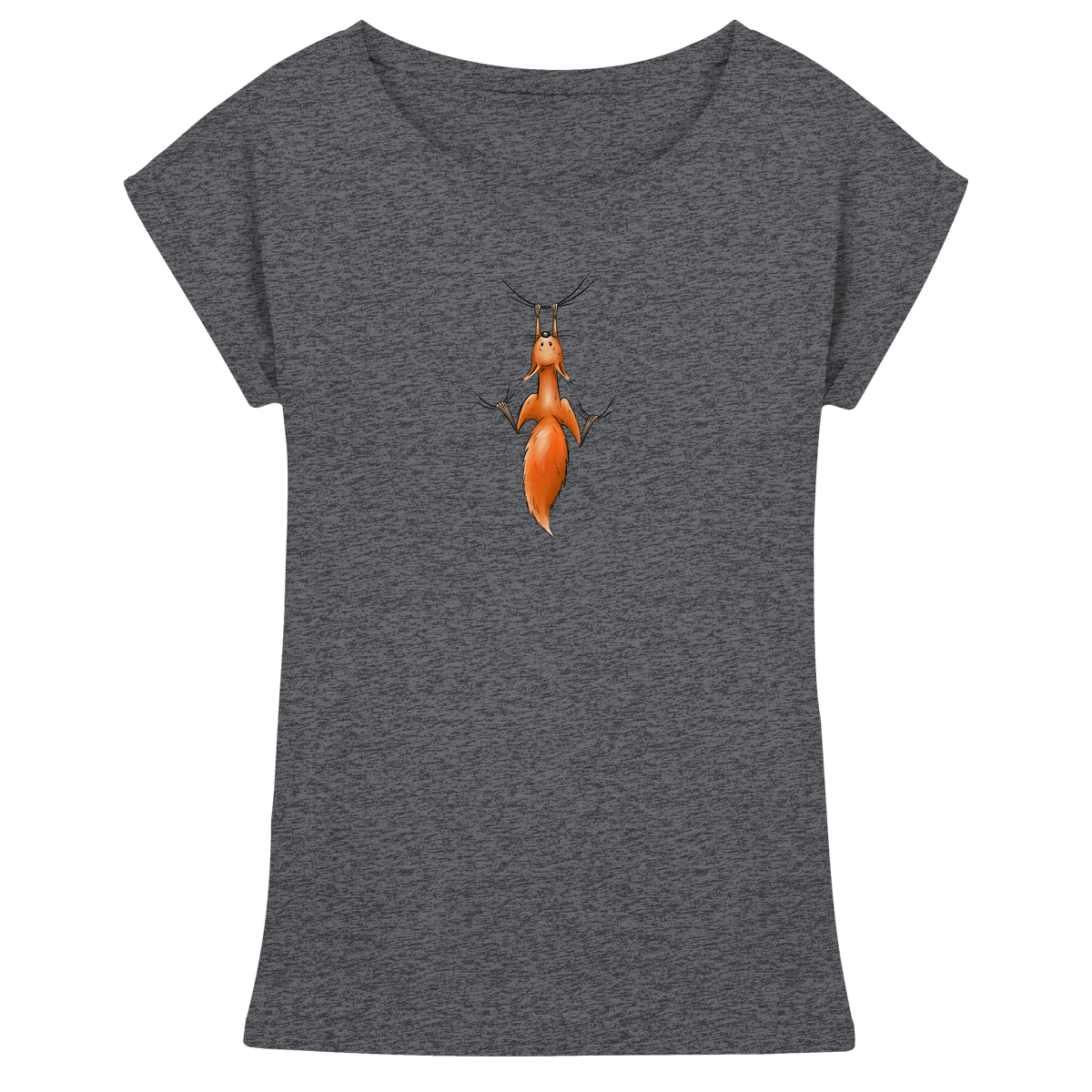 Rotes Eichhörnchen hängt ab - Womens Extended Shoulder T-Shirt