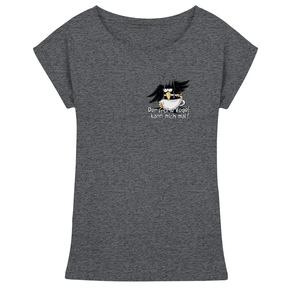 Der frühe Vogel kann mich mal | Kaffee Rabe - Womens Extended Shoulder T-Shirt