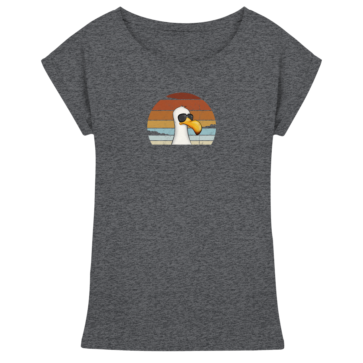 Cool lässige Retro Möwe - Womens Extended Shoulder T-Shirt