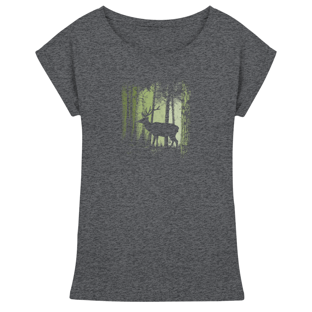Hirsch im Zwielicht Wald - Womens Extended Shoulder T-Shirt