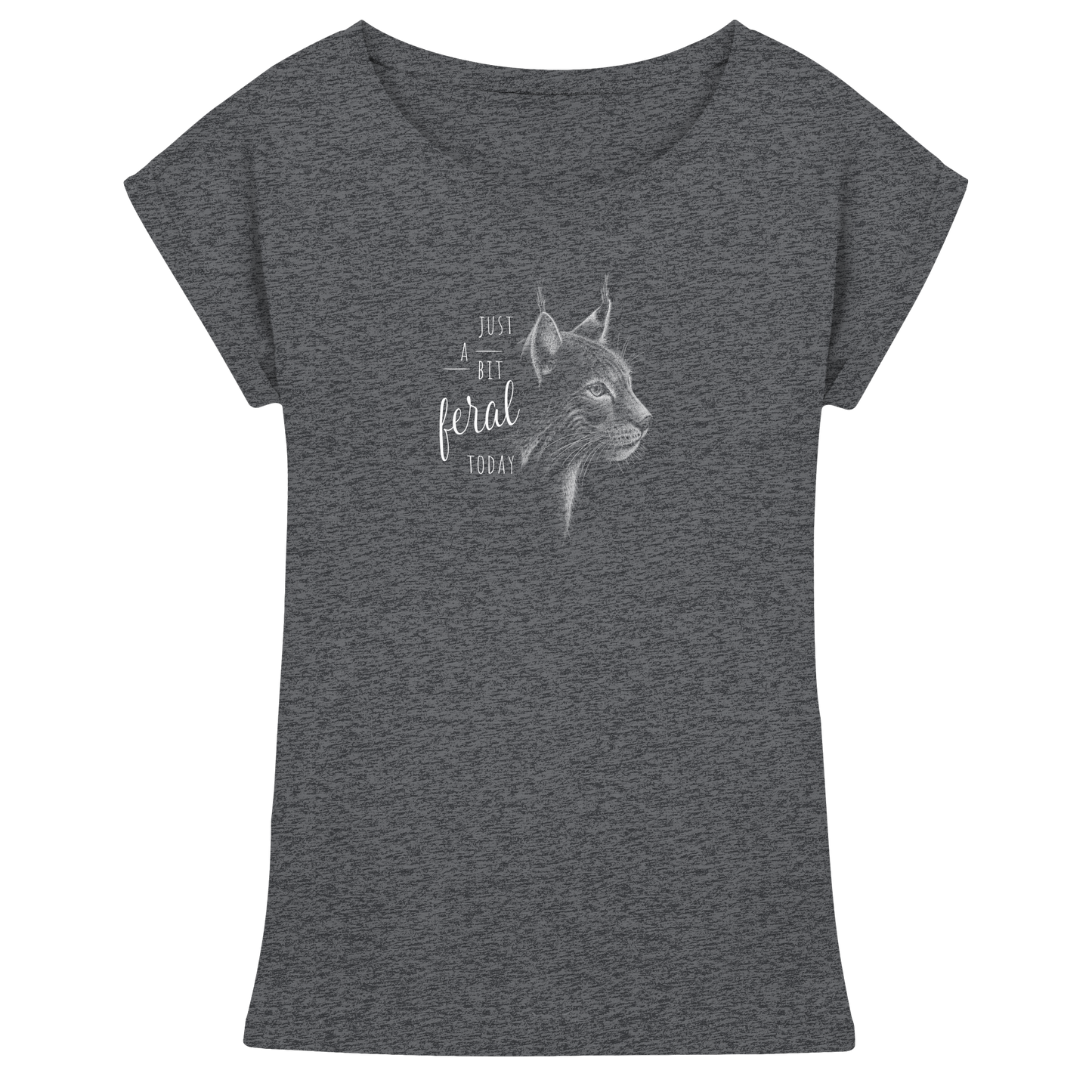Just A Bit Feral Today! Wildkatze - Womens Extended Shoulder T-Shirt
