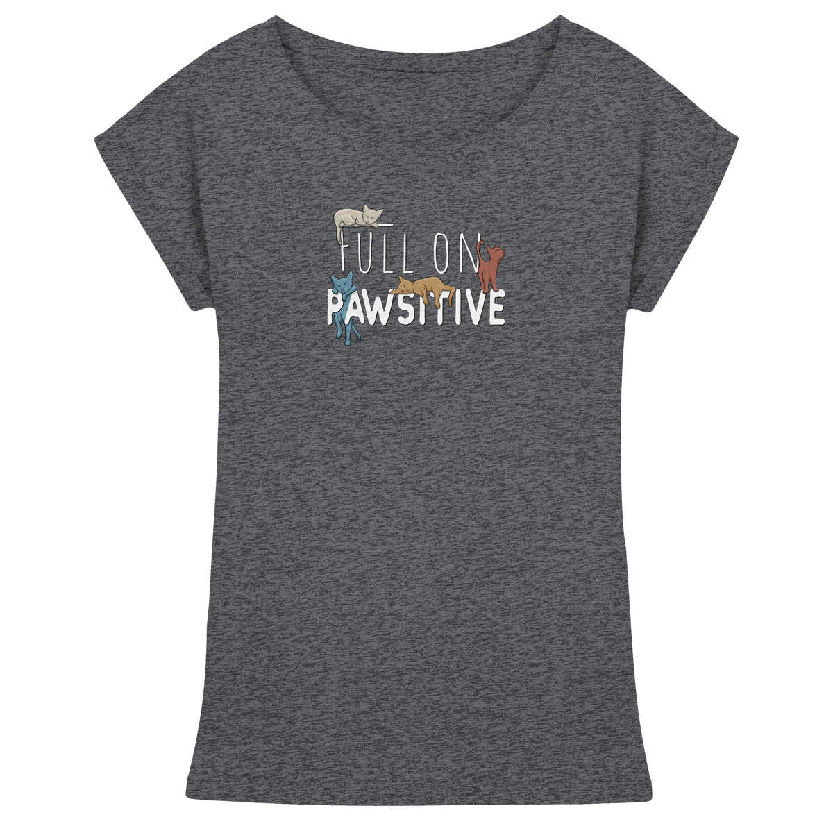 Full On Pawsitive! Gechillte Katzen - Womens Extended Shoulder T-Shirt