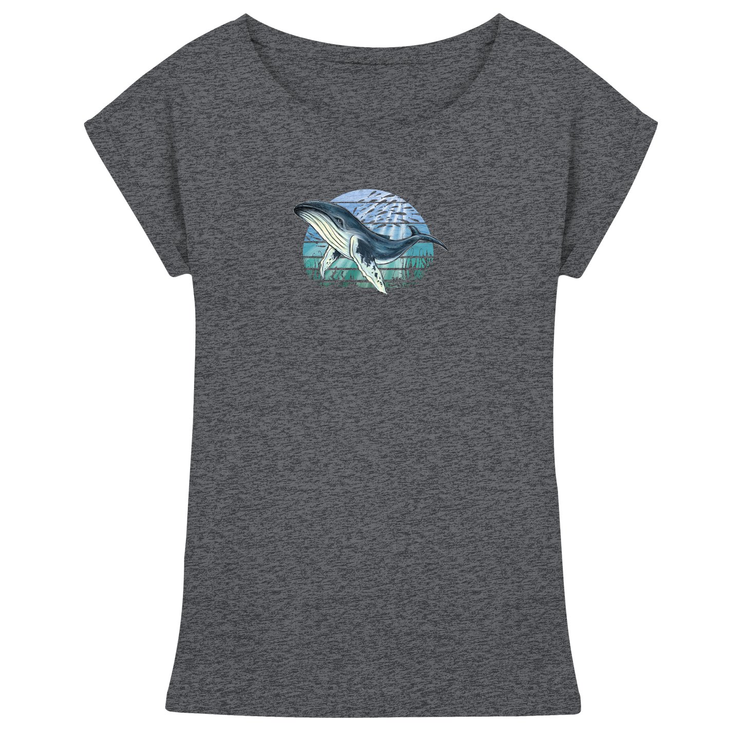 Retro Unterwasser Buckelwal - Womens Extended Shoulder T-Shirt